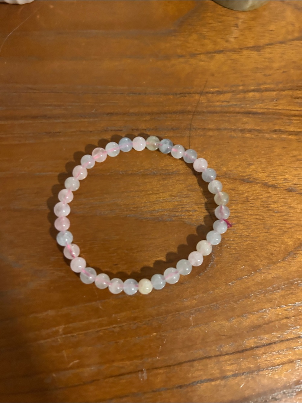Delicate Pink Morganite Beaded Stretch Bracelet - Women Jewelry